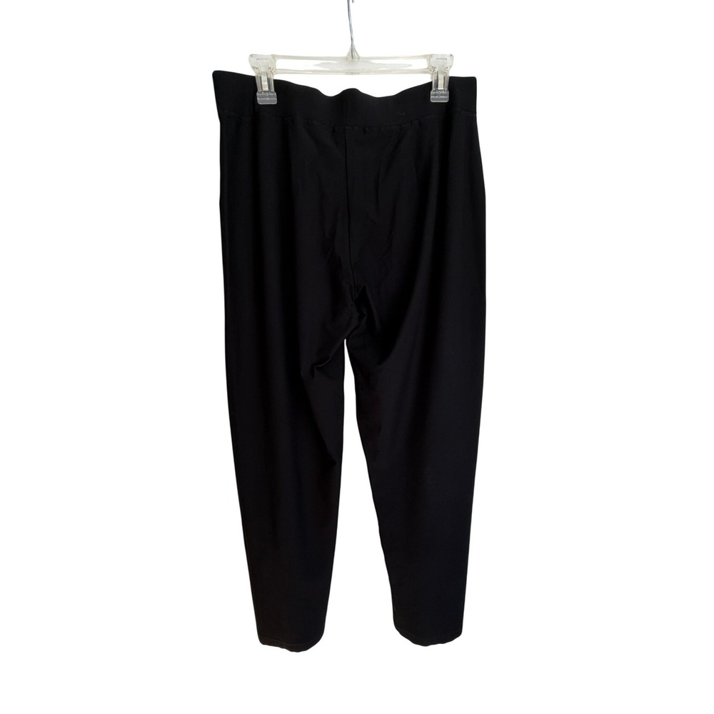 Eileen Fisher Black Stretch Crepe Pull On Ankle Pants P6375M Womens Medium - Picture 2 of 10